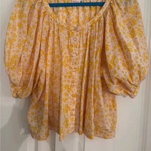 Sundry flowered oversized button front top size small (sundry 1)